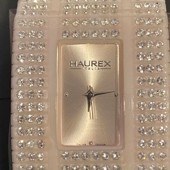 Haurex PX368DPP Honey Pink Crystal Embellished Women's Watch - Picture 1 of 3